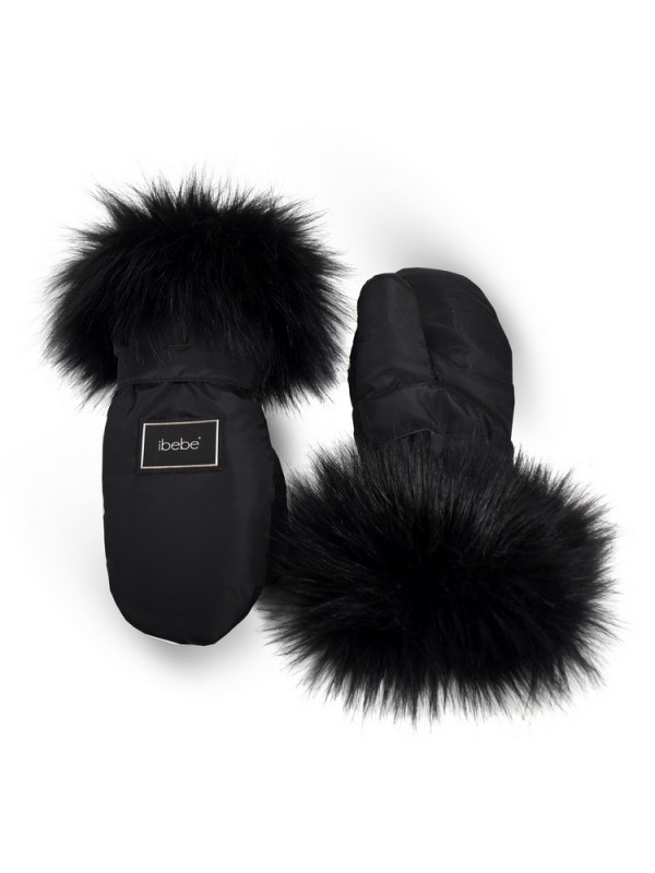 Muffs with fur THERMO IBEBE BLACK