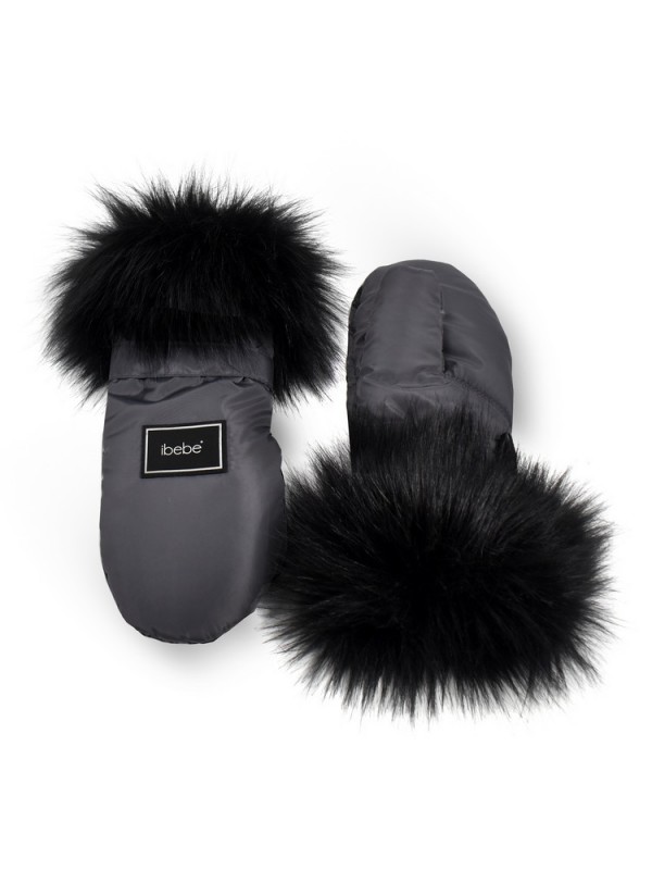 Muffs with fur THERMO IBEBE GRAY