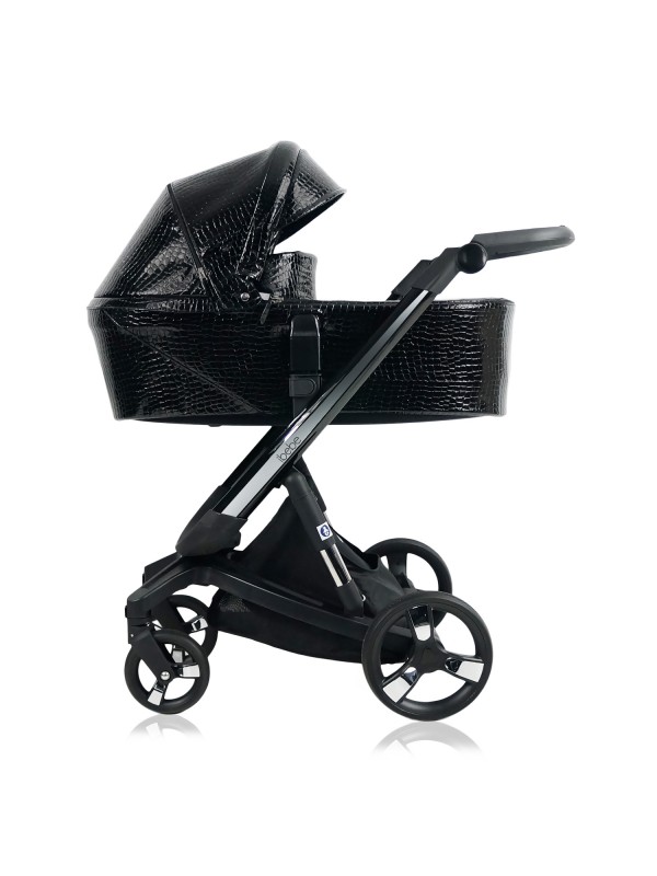 Black leather stroller on sale